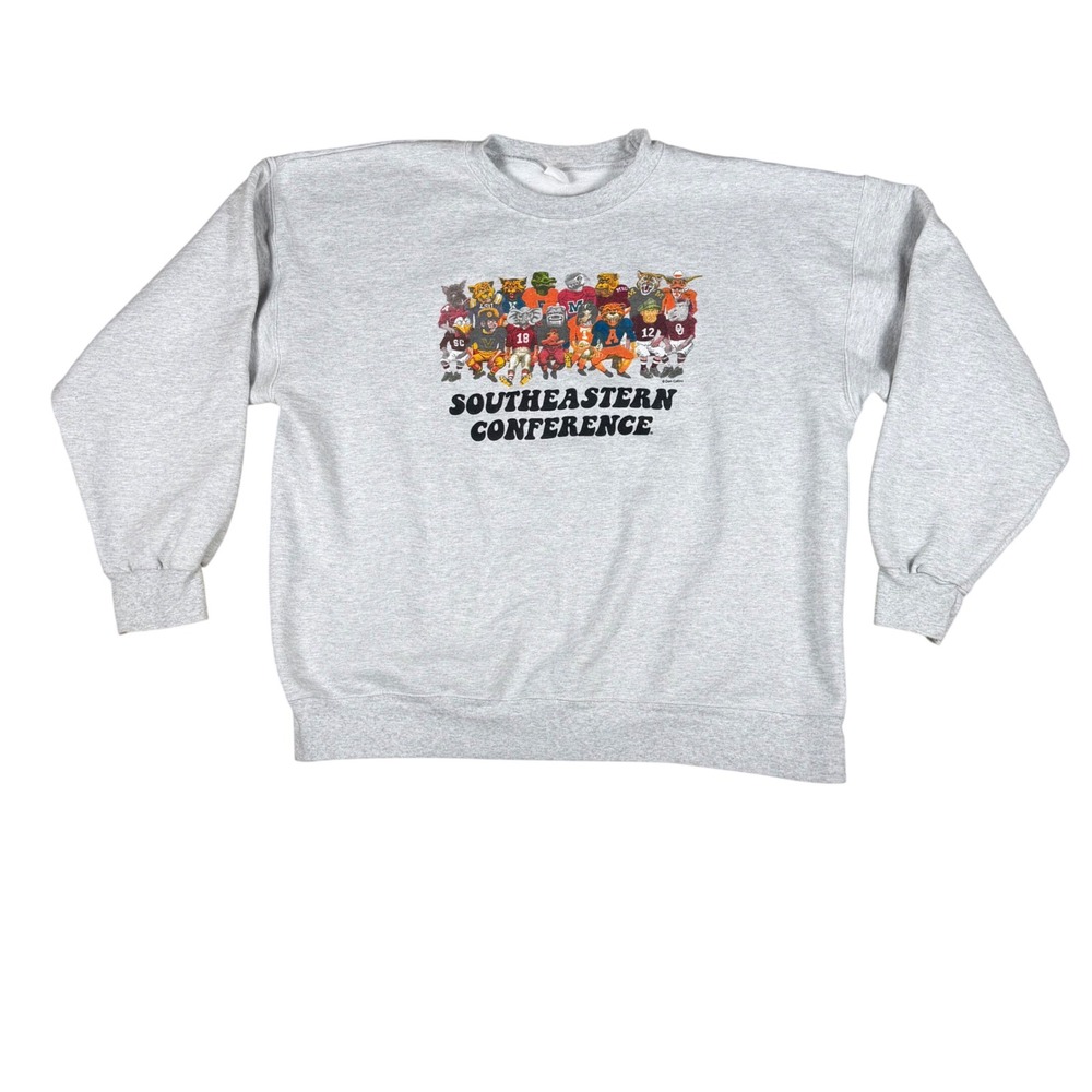 VTG Hanes Ultimate Cotton XL SEC Southeastern Conference Mascot Graphic Crew